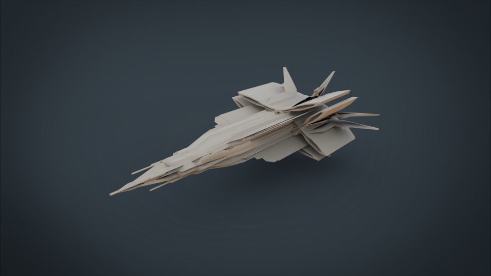 5 SpaceShip Collection 01 Low-poly 3D model_7