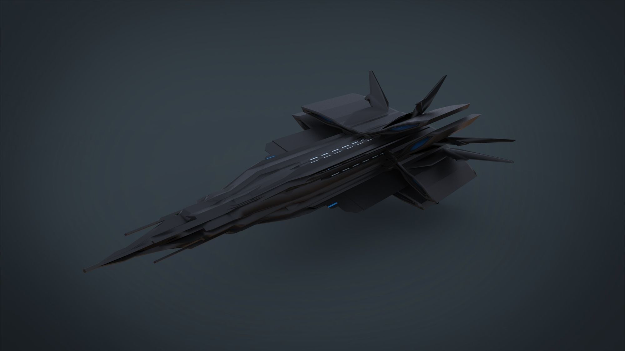 5 SpaceShip Collection 01 Low-poly 3D model_10