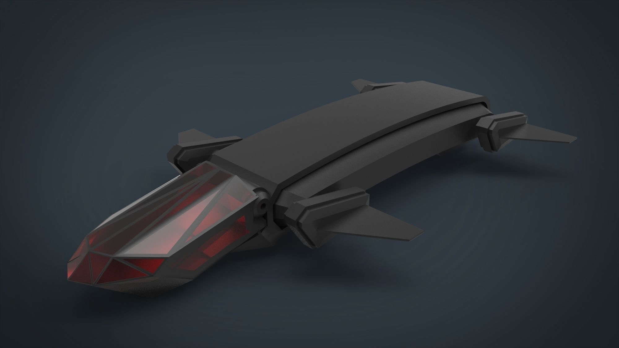 5 SpaceShip Collection 01 Low-poly 3D model_8
