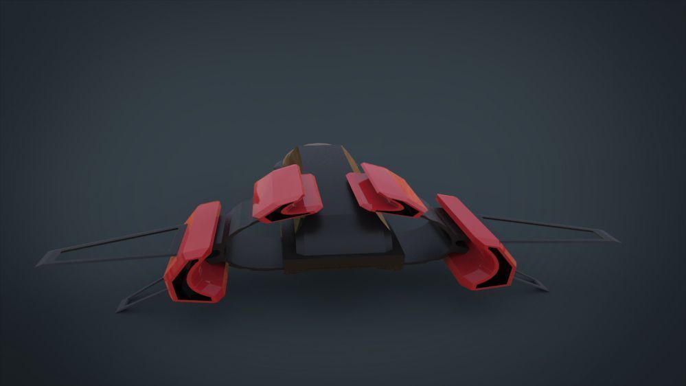 5 SpaceShip Collection 01 Low-poly 3D model_26