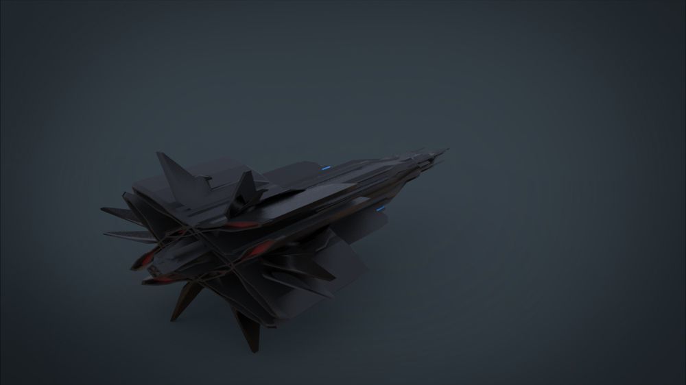 5 SpaceShip Collection 01 Low-poly 3D model_38