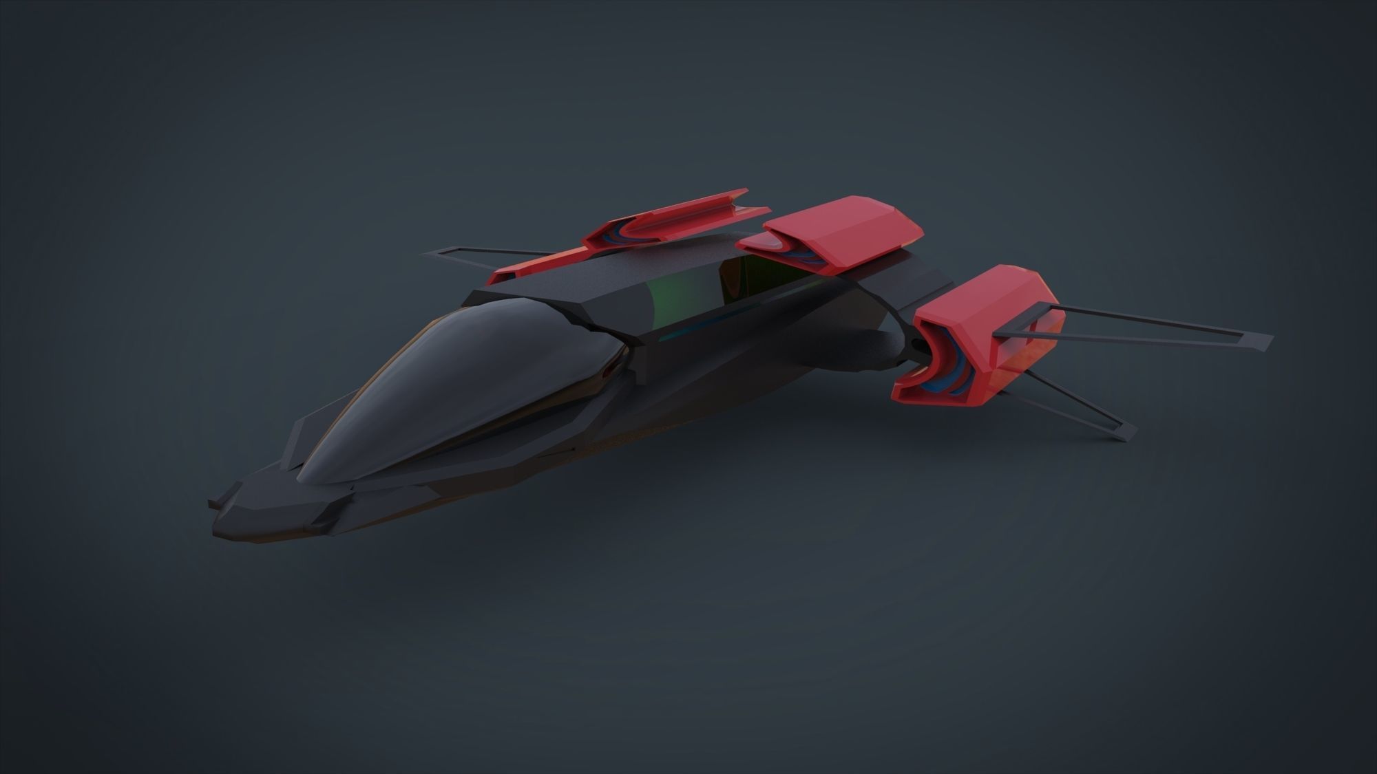 5 SpaceShip Collection 01 Low-poly 3D model_9