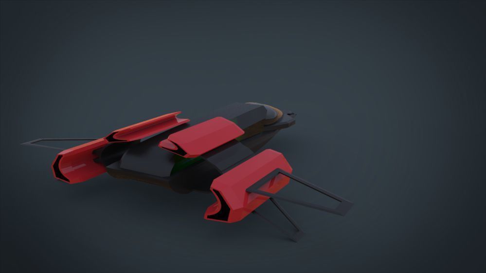 5 SpaceShip Collection 01 Low-poly 3D model_28