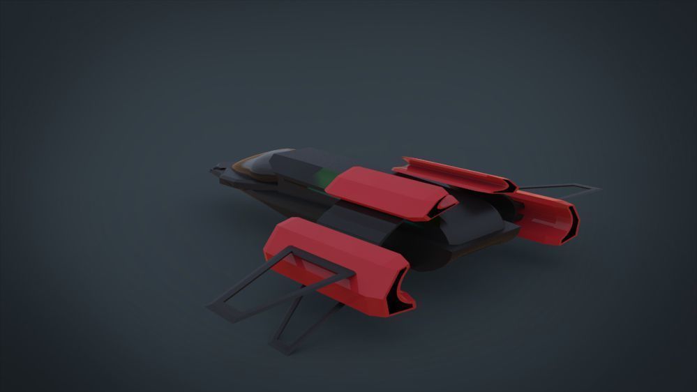 5 SpaceShip Collection 01 Low-poly 3D model_25