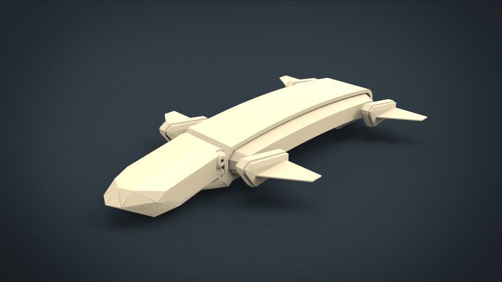 5 SpaceShip Collection 01 Low-poly 3D model_3