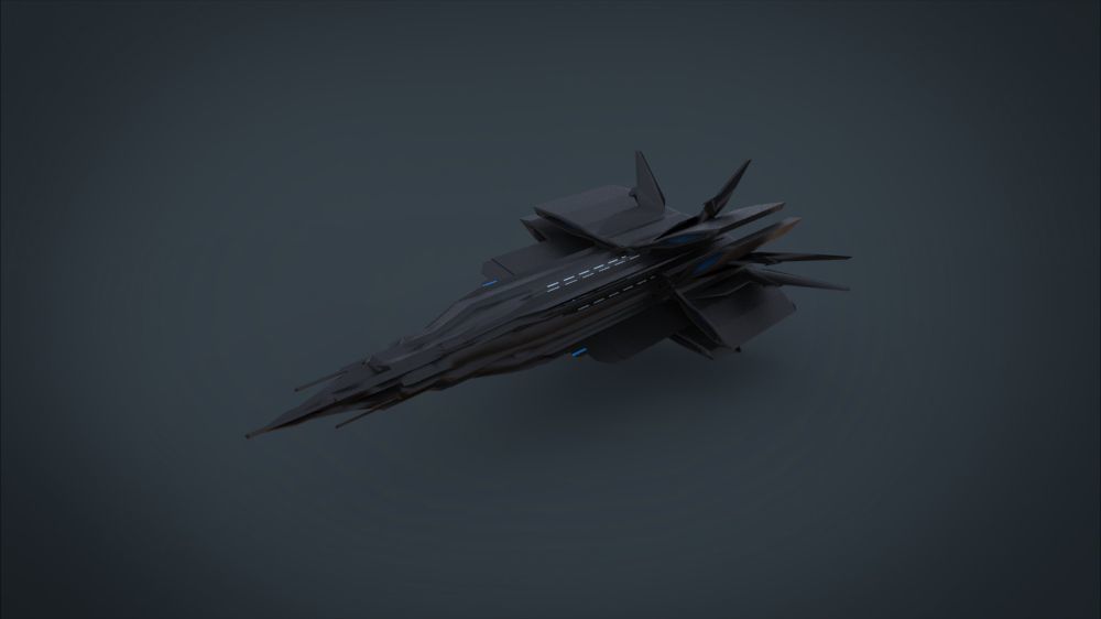 5 SpaceShip Collection 01 Low-poly 3D model_33
