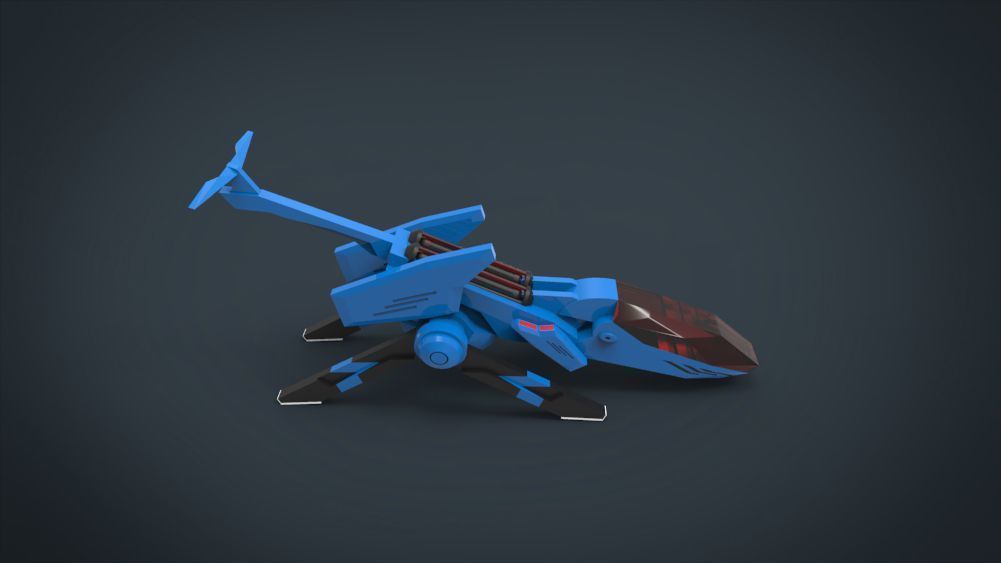 5 SpaceShip Collection 02 Low-poly 3D model_15