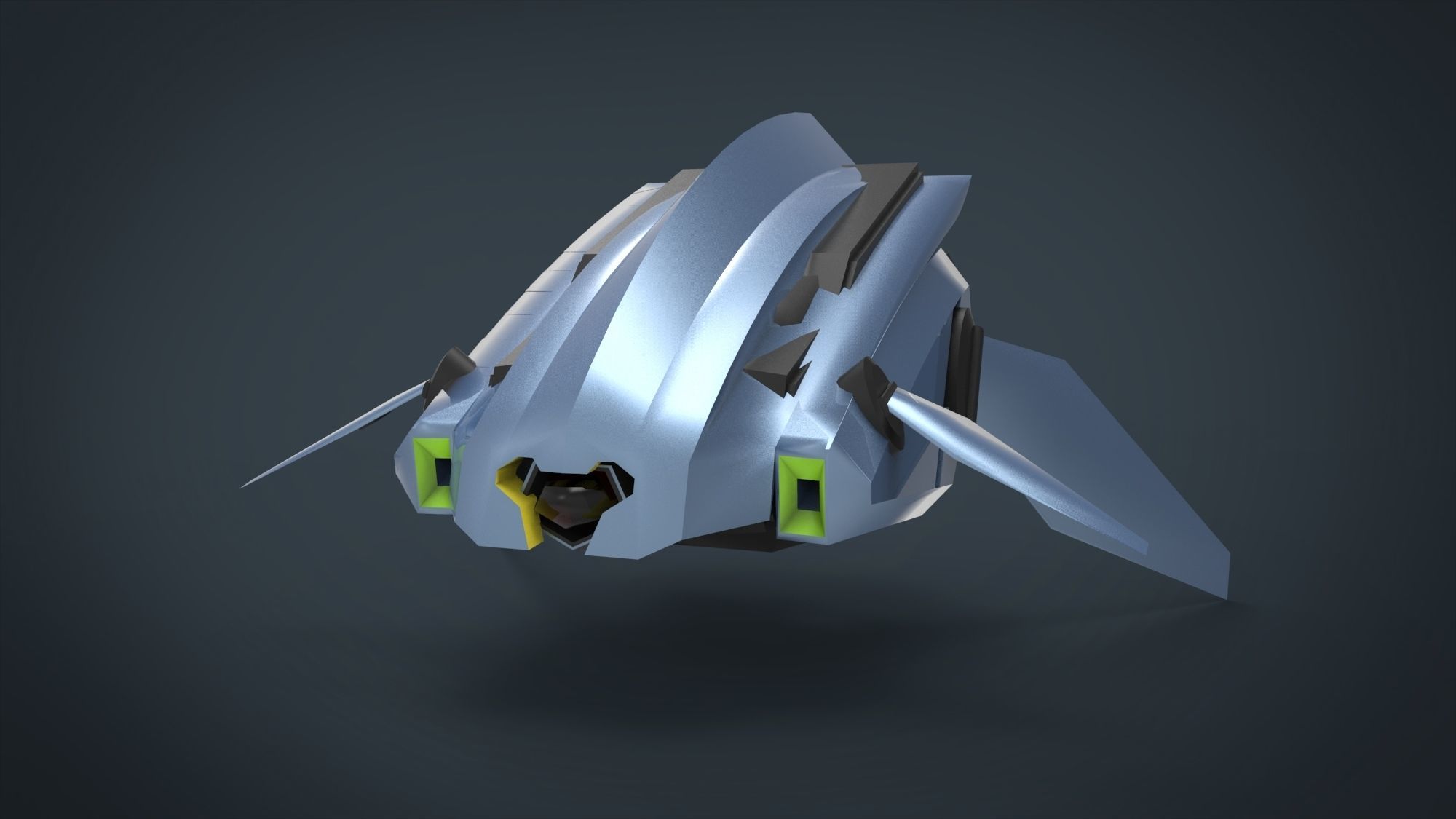 5 SpaceShip Collection 02 Low-poly 3D model_10