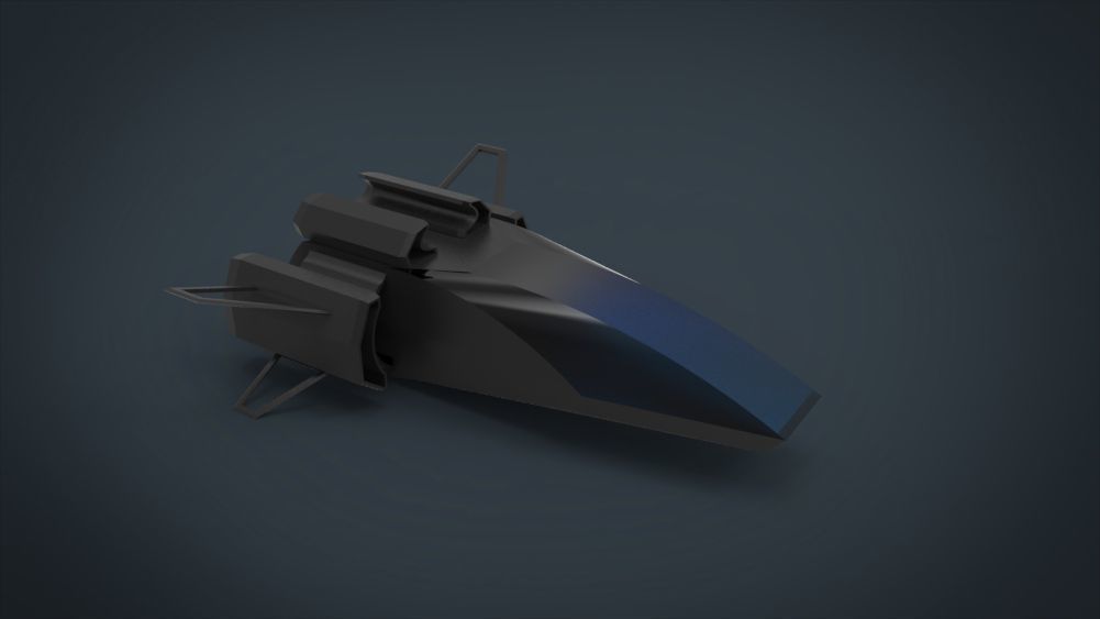 5 SpaceShip Collection 02 Low-poly 3D model_33