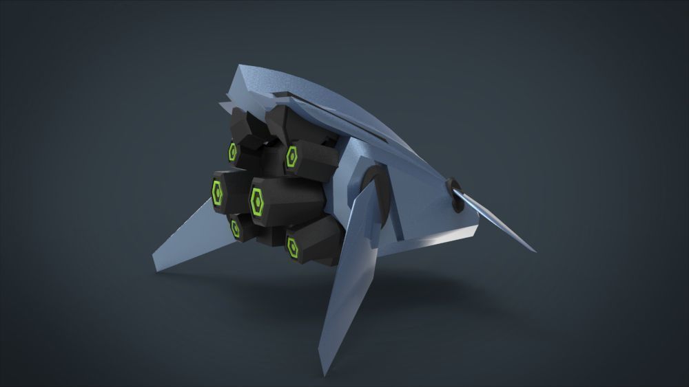 5 SpaceShip Collection 02 Low-poly 3D model_29