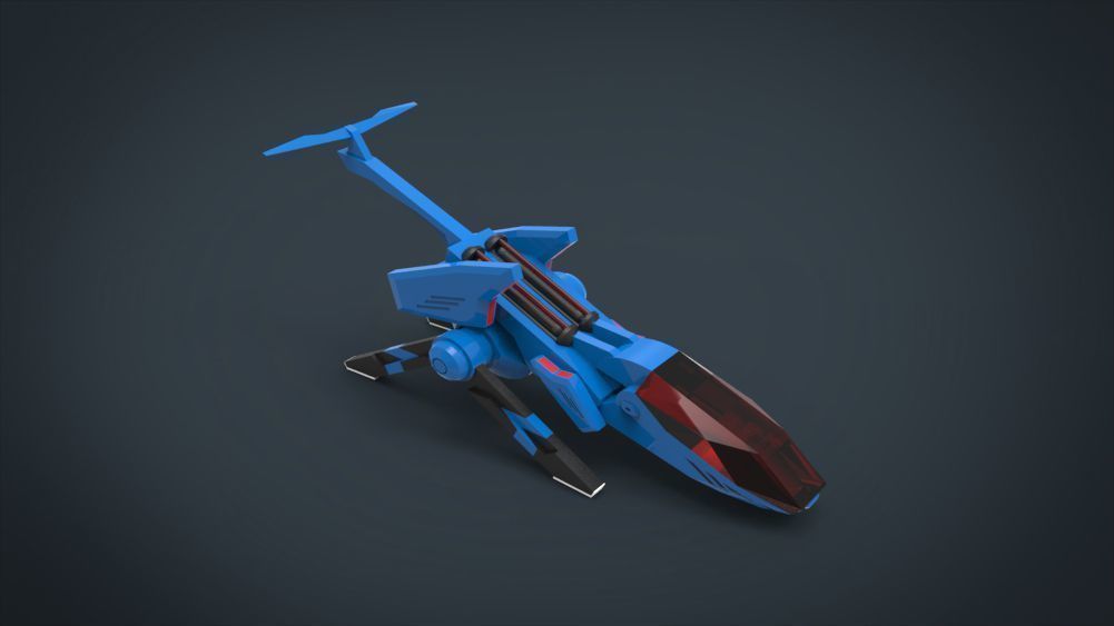 5 SpaceShip Collection 02 Low-poly 3D model_11