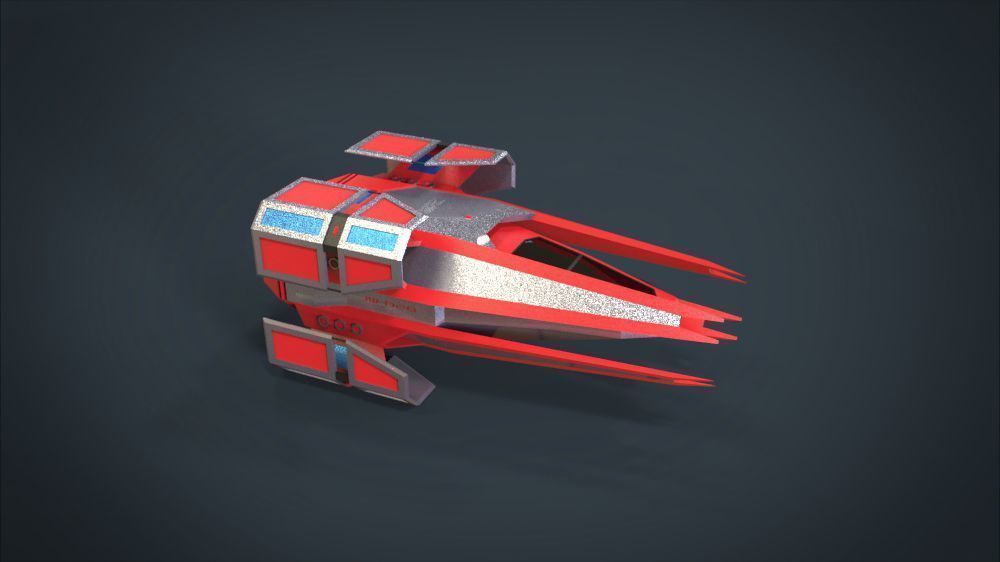 5 SpaceShip Collection 02 Low-poly 3D model_60