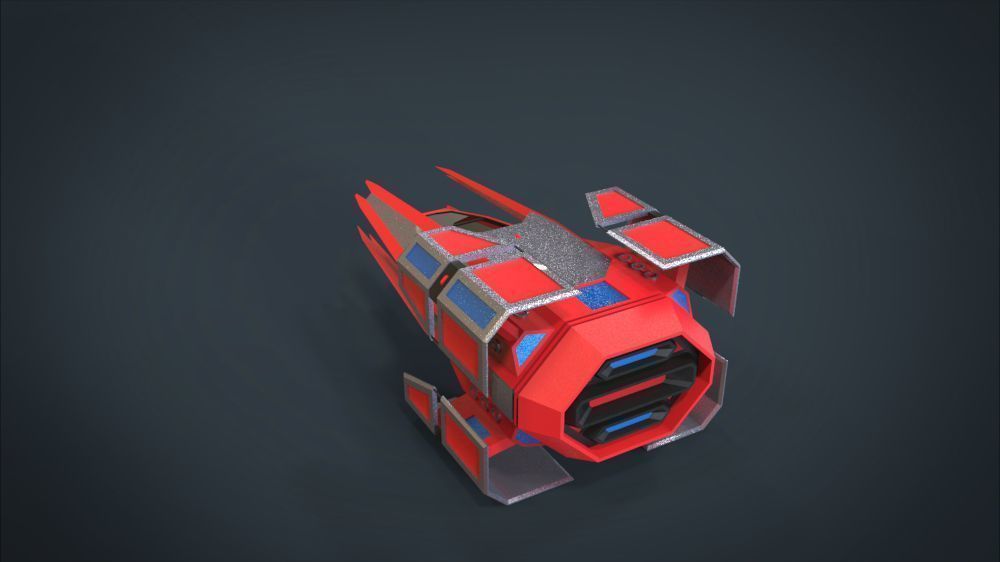 5 SpaceShip Collection 02 Low-poly 3D model_53