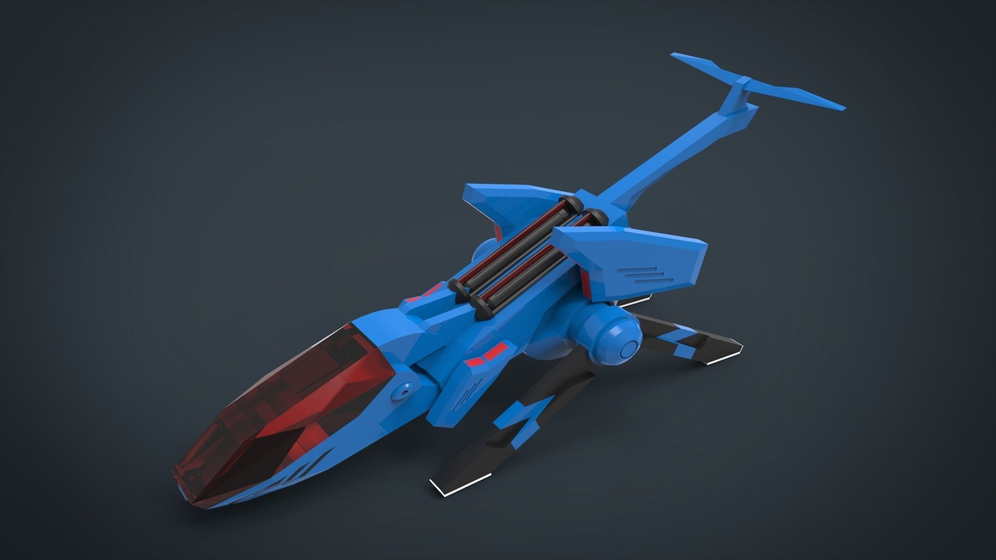 5 SpaceShip Collection 02 Low-poly 3D model_1