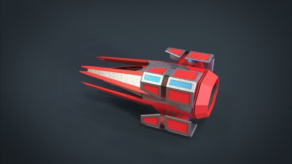 5 SpaceShip Collection 02 Low-poly 3D model_54
