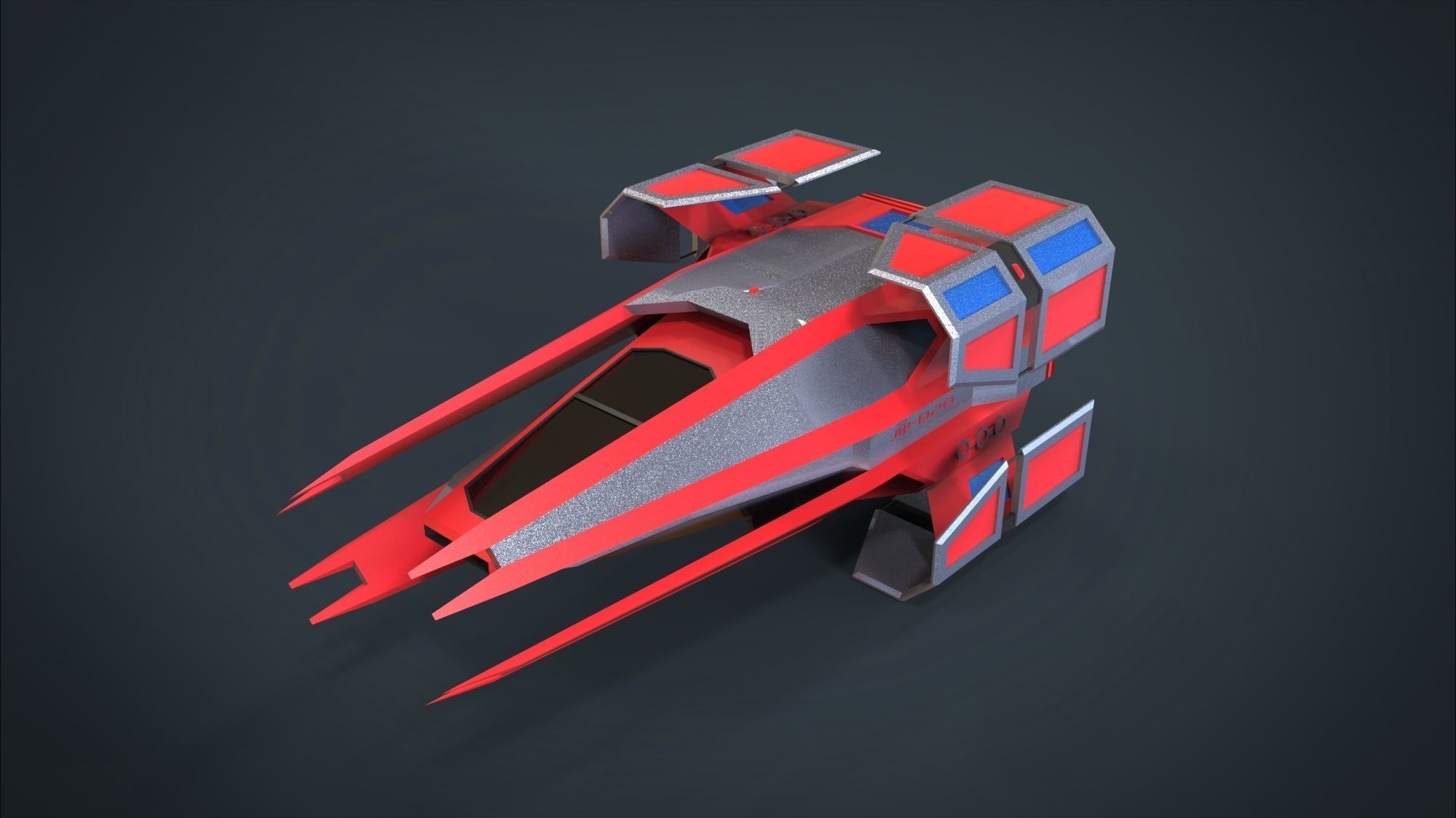 5 SpaceShip Collection 02 Low-poly 3D model_6