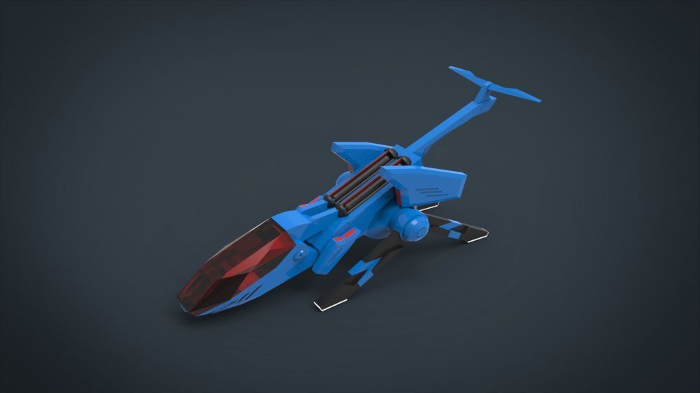 5 SpaceShip Collection 02 Low-poly 3D model_12