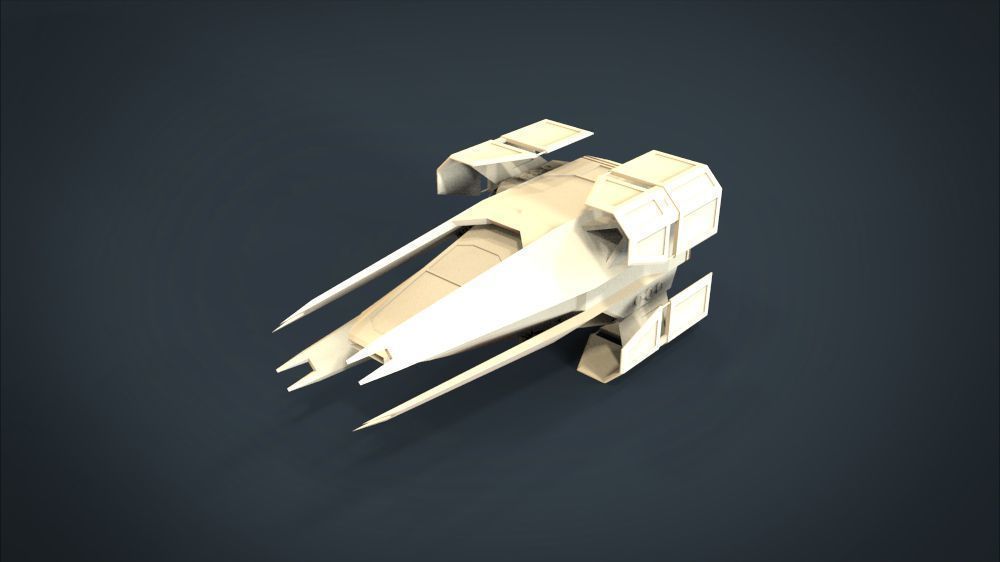 5 SpaceShip Collection 02 Low-poly 3D model_3