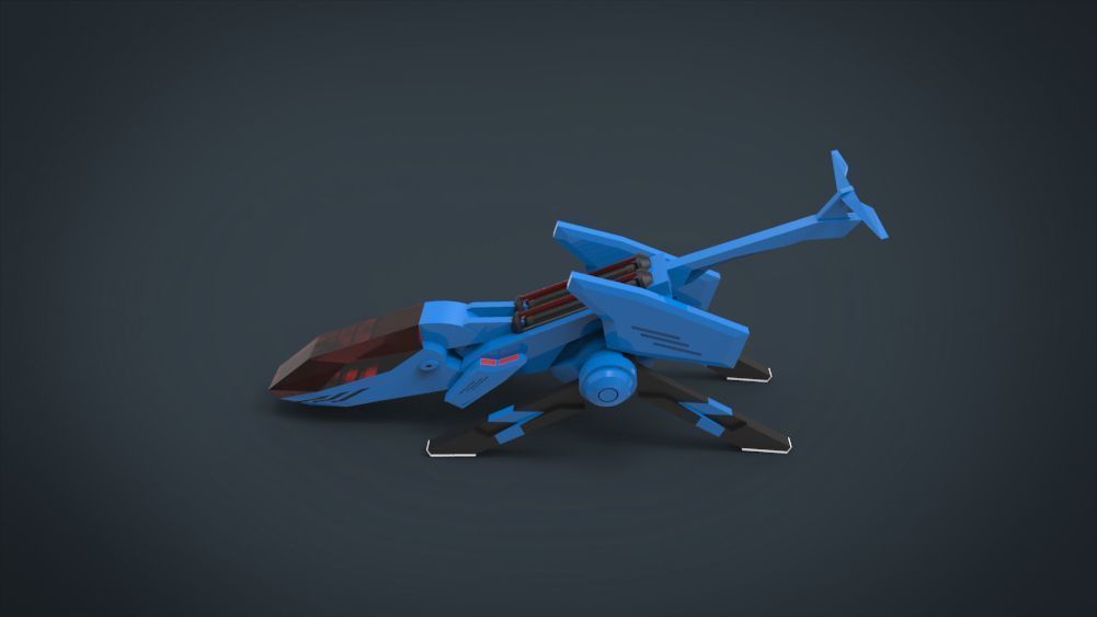 5 SpaceShip Collection 02 Low-poly 3D model_16