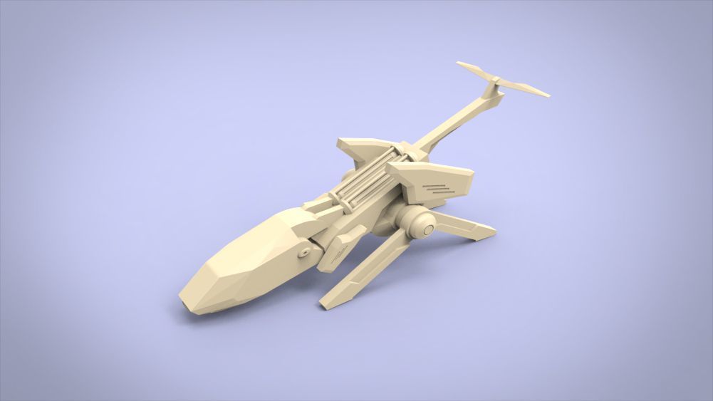 5 SpaceShip Collection 02 Low-poly 3D model_2