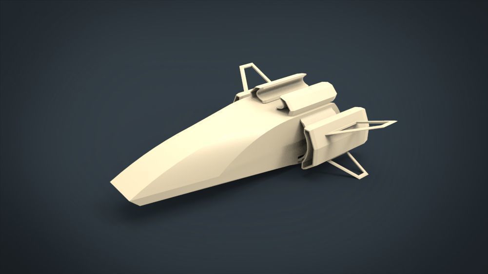 5 SpaceShip Collection 02 Low-poly 3D model_4