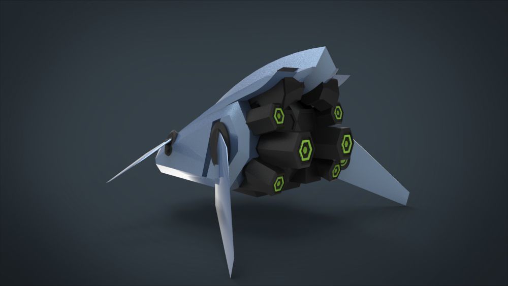 5 SpaceShip Collection 02 Low-poly 3D model_23