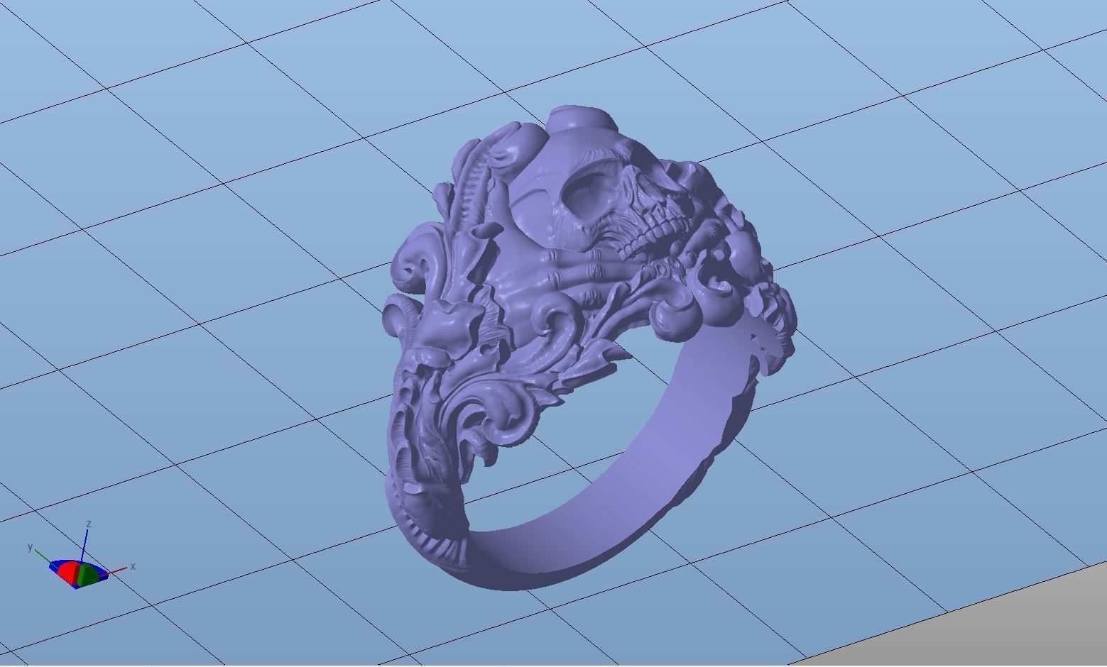 Vintage Skull Ring 3d model for 3d printing 3D print model_6