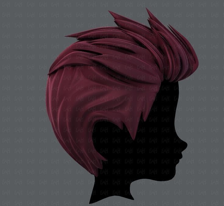3D Hair style for boy V28 Low-poly 3D model_3