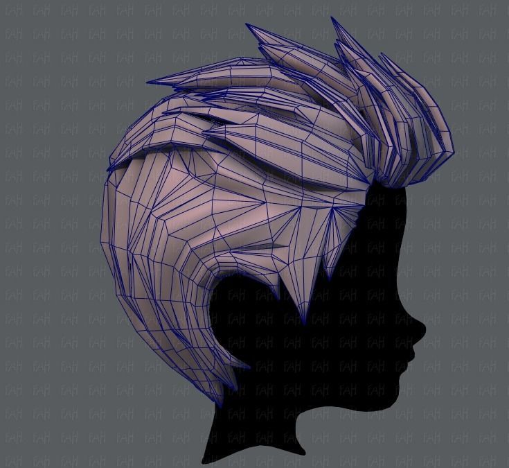 3D Hair style for boy V28 Low-poly 3D model_27