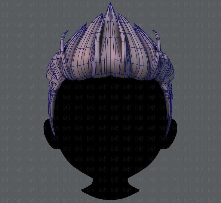 3D Hair style for boy V28 Low-poly 3D model_9