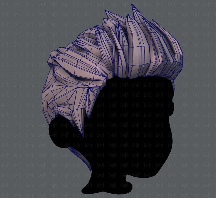3D Hair style for boy V28 Low-poly 3D model_26