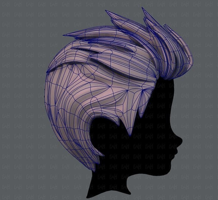 3D Hair style for boy V28 Low-poly 3D model_11