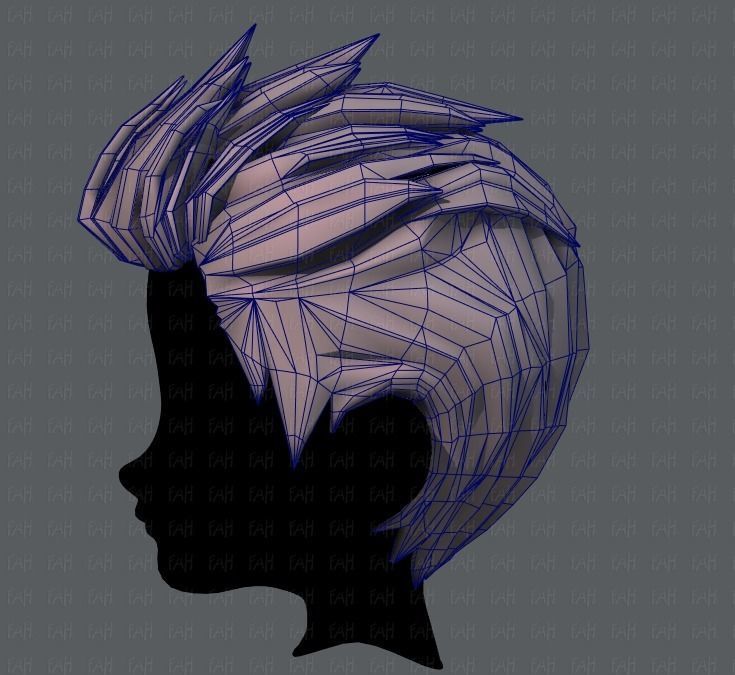 3D Hair style for boy V28 Low-poly 3D model_31