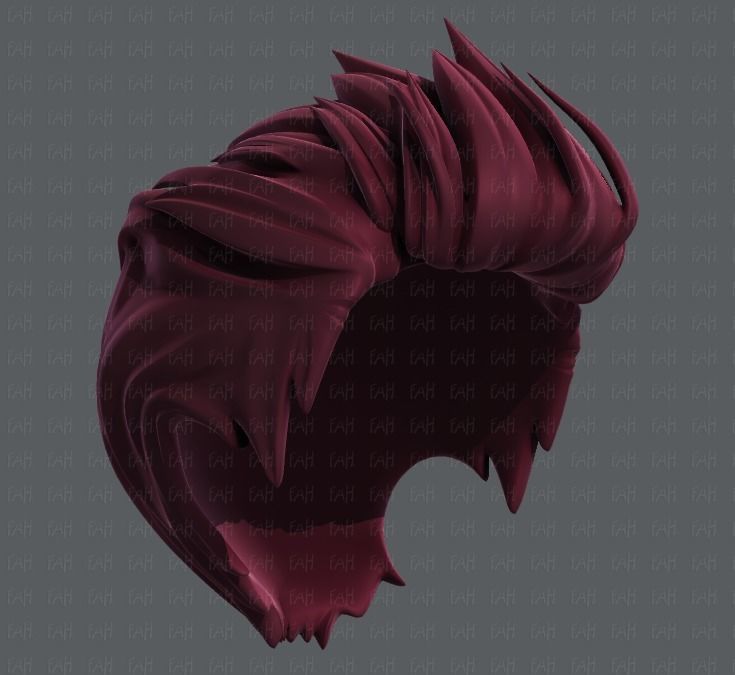 3D Hair style for boy V28 Low-poly 3D model_41