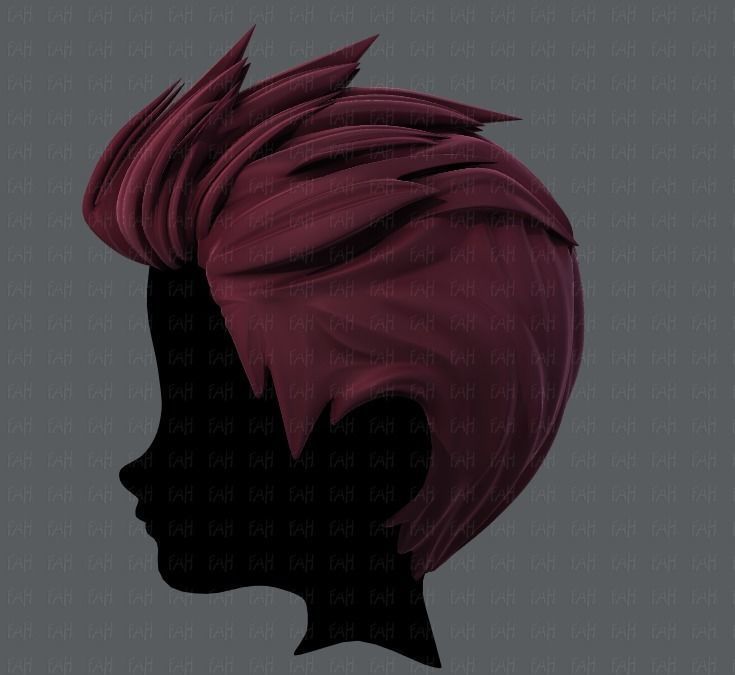 3D Hair style for boy V28 Low-poly 3D model_7