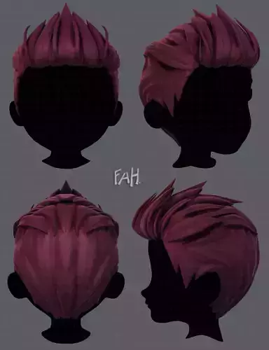 3D Hair style for boy V28 Low-poly 3D model