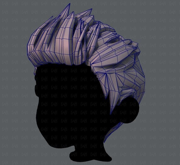 3D Hair style for boy V28 Low-poly 3D model_32