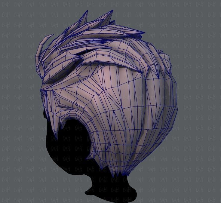 3D Hair style for boy V28 Low-poly 3D model_30