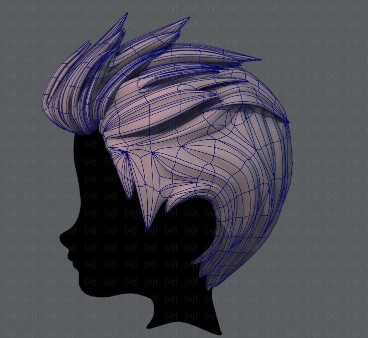 3D Hair style for boy V28 Low-poly 3D model_15