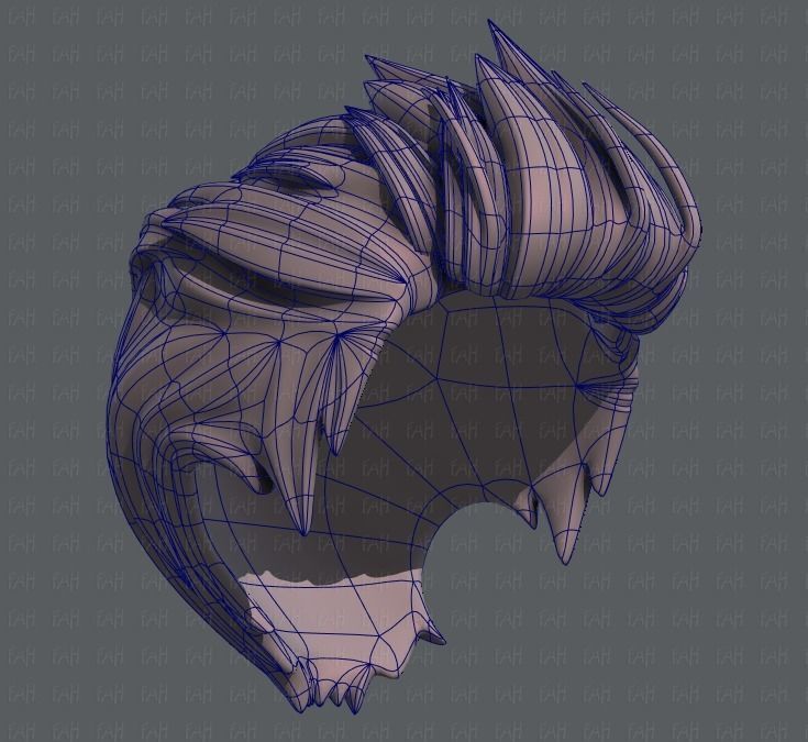3D Hair style for boy V28 Low-poly 3D model_42