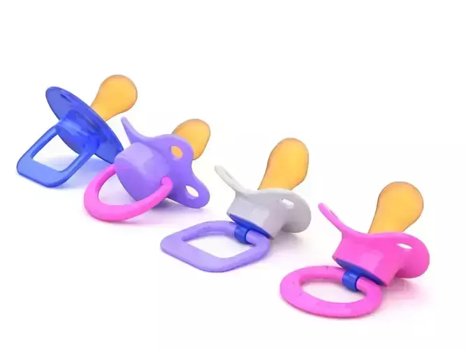 Pacifier Set four clips 3D model