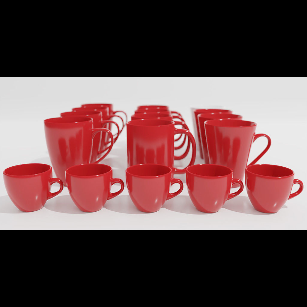 Coffee mug cups and espresso cup 3D model 3D model_1