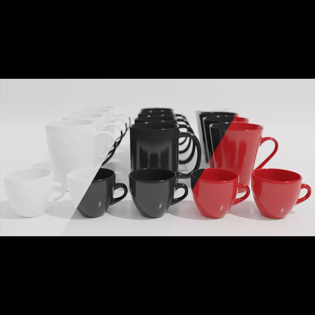 Coffee mug cups and espresso cup 3D model 3D model_0