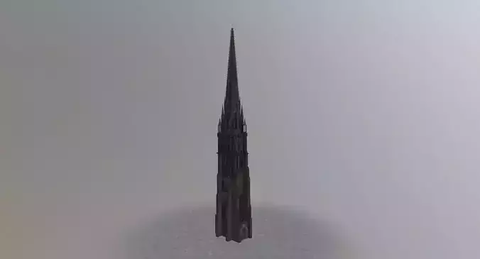 Hamburg St Nicolai Kirche Low-poly 3D model