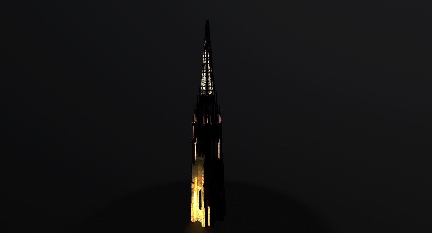 Hamburg St Nicolai Kirche Low-poly 3D model_5