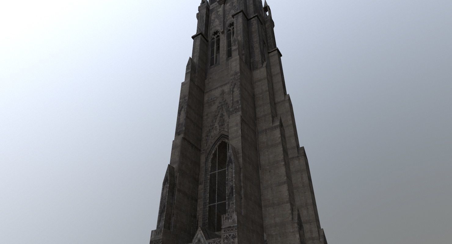Hamburg St Nicolai Kirche Low-poly 3D model_2