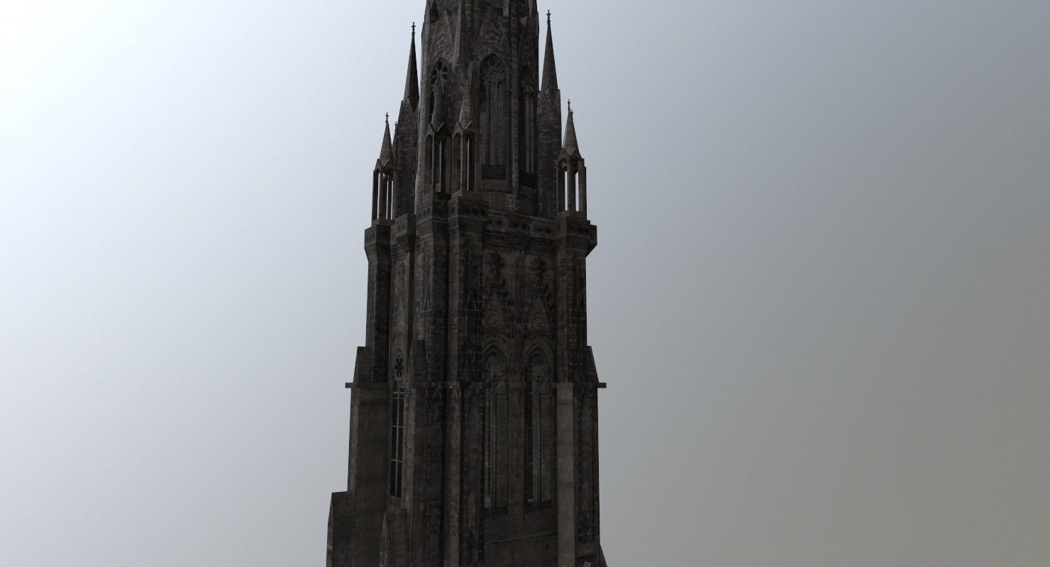 Hamburg St Nicolai Kirche Low-poly 3D model_1