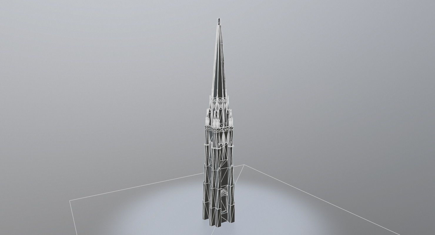Hamburg St Nicolai Kirche Low-poly 3D model_8