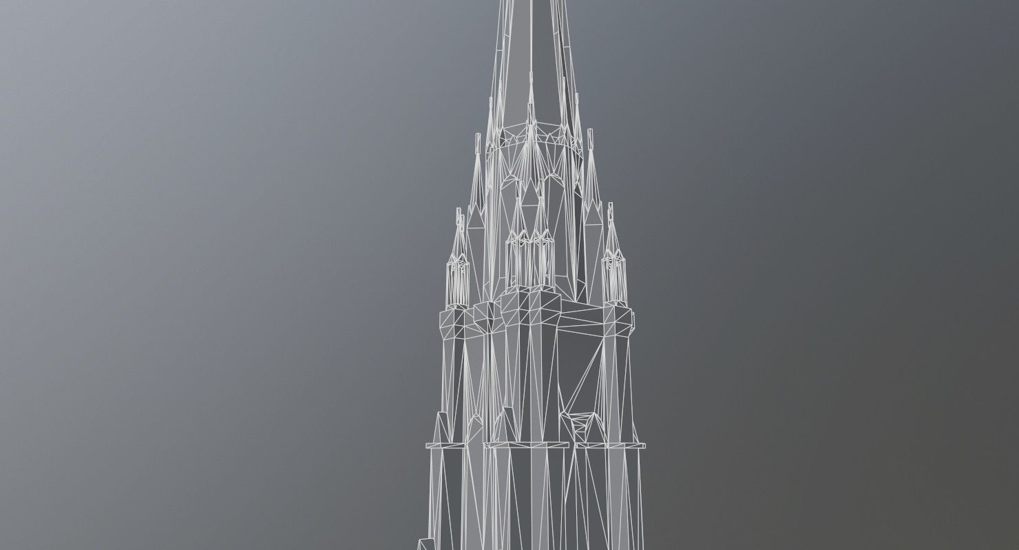 Hamburg St Nicolai Kirche Low-poly 3D model_9