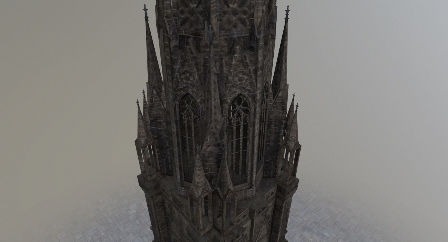 Hamburg St Nicolai Kirche Low-poly 3D model_4